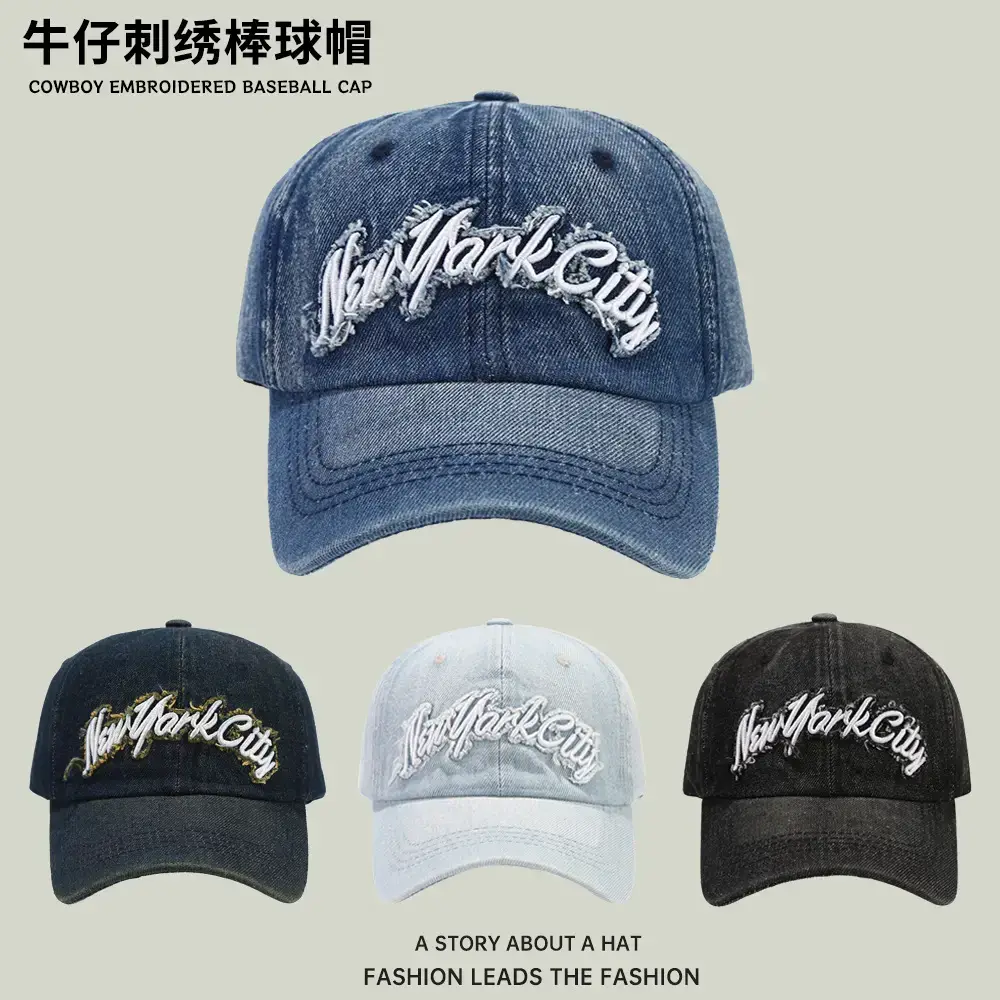 Women Embroidered Cowboy Cap Blue Black White - Image 5