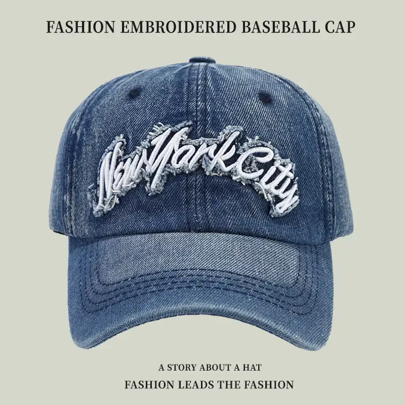 Women Embroidered Cowboy Cap Blue Black White - Image 6