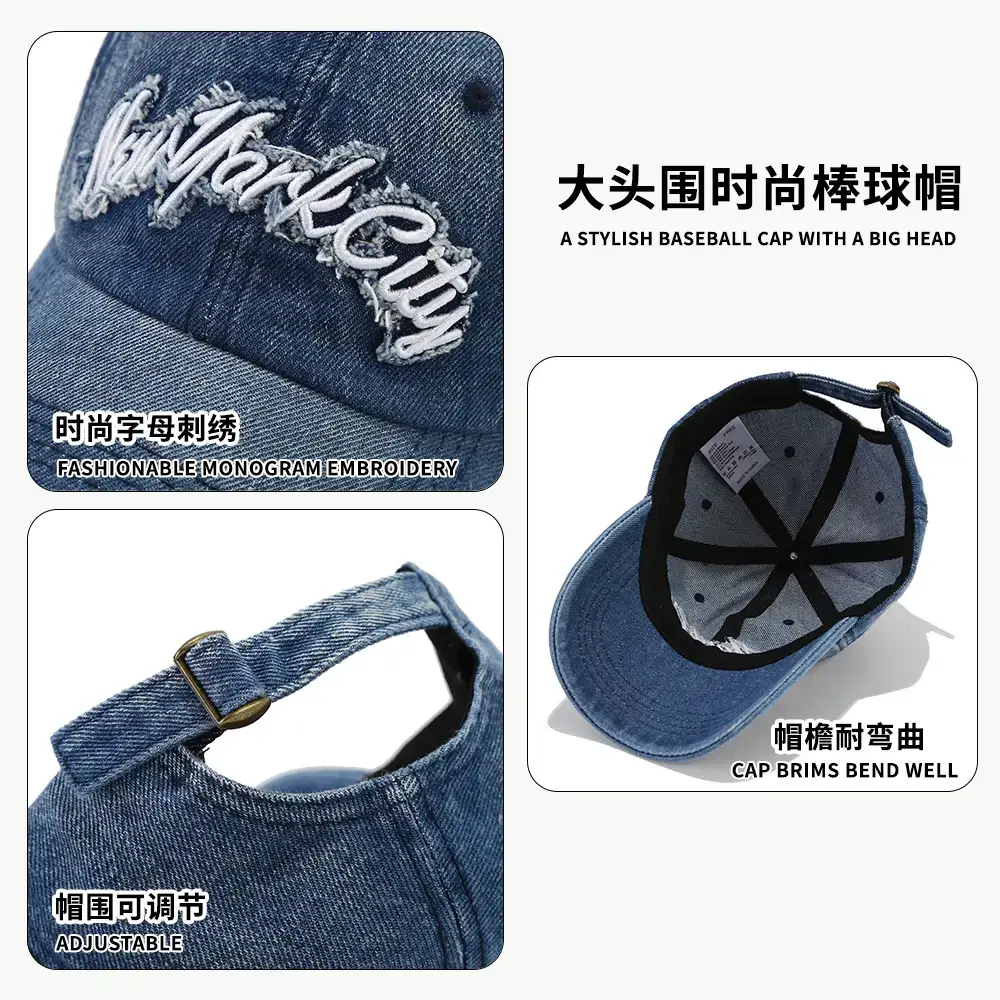 Women Embroidered Cowboy Cap Blue Black White - Image 7