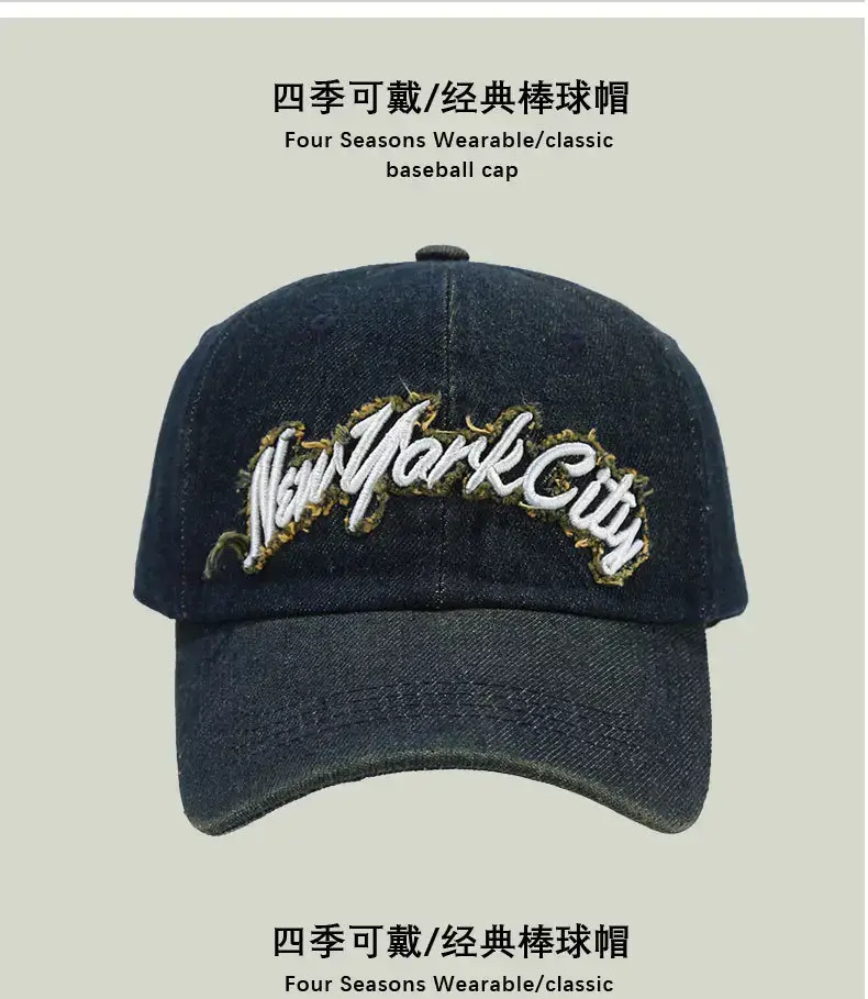 Women Embroidered Cowboy Cap Blue Black White — feature 10