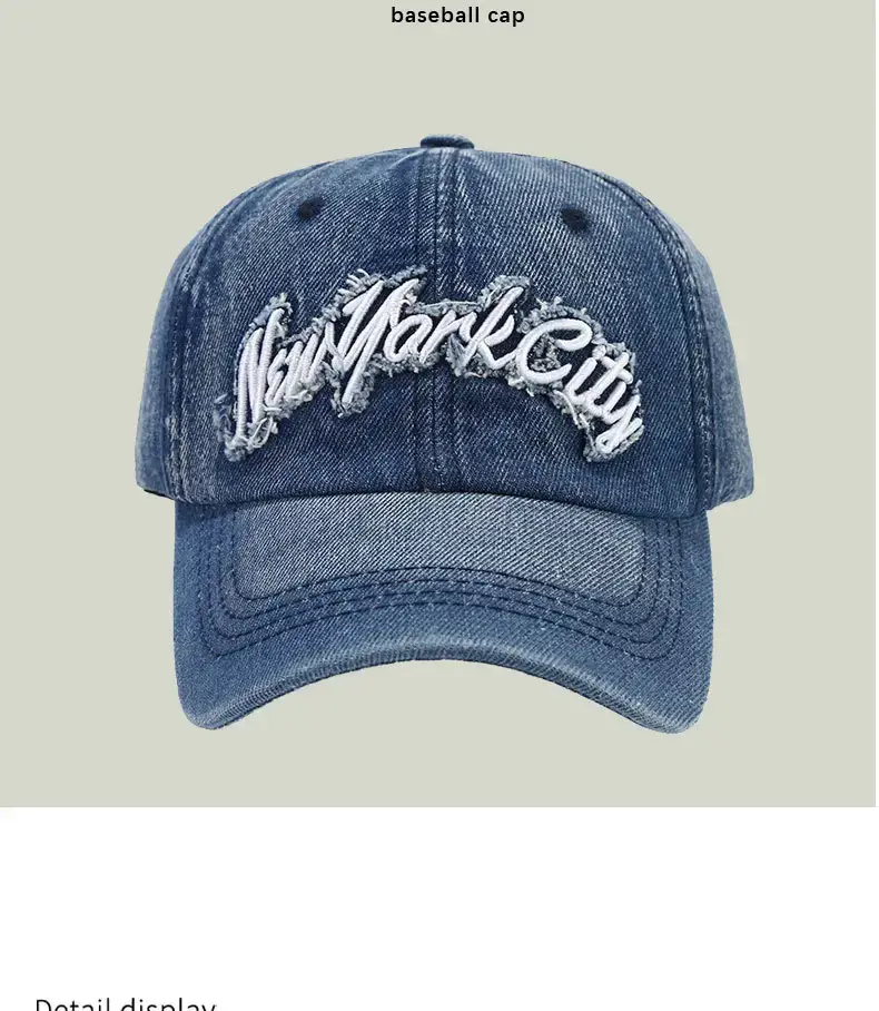 Women Embroidered Cowboy Cap Blue Black White — feature 11