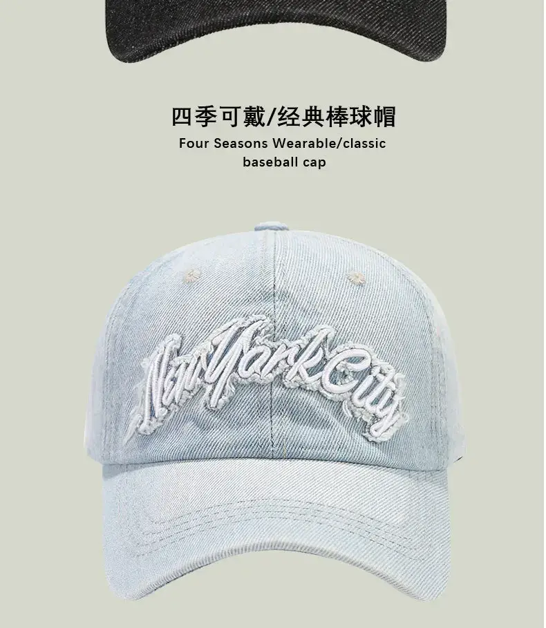 Women Embroidered Cowboy Cap Blue Black White — feature 9
