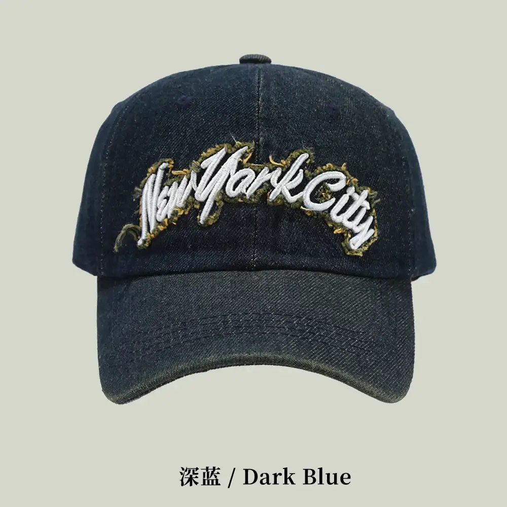 Women Embroidered Cowboy Cap Blue Black White - Image 3