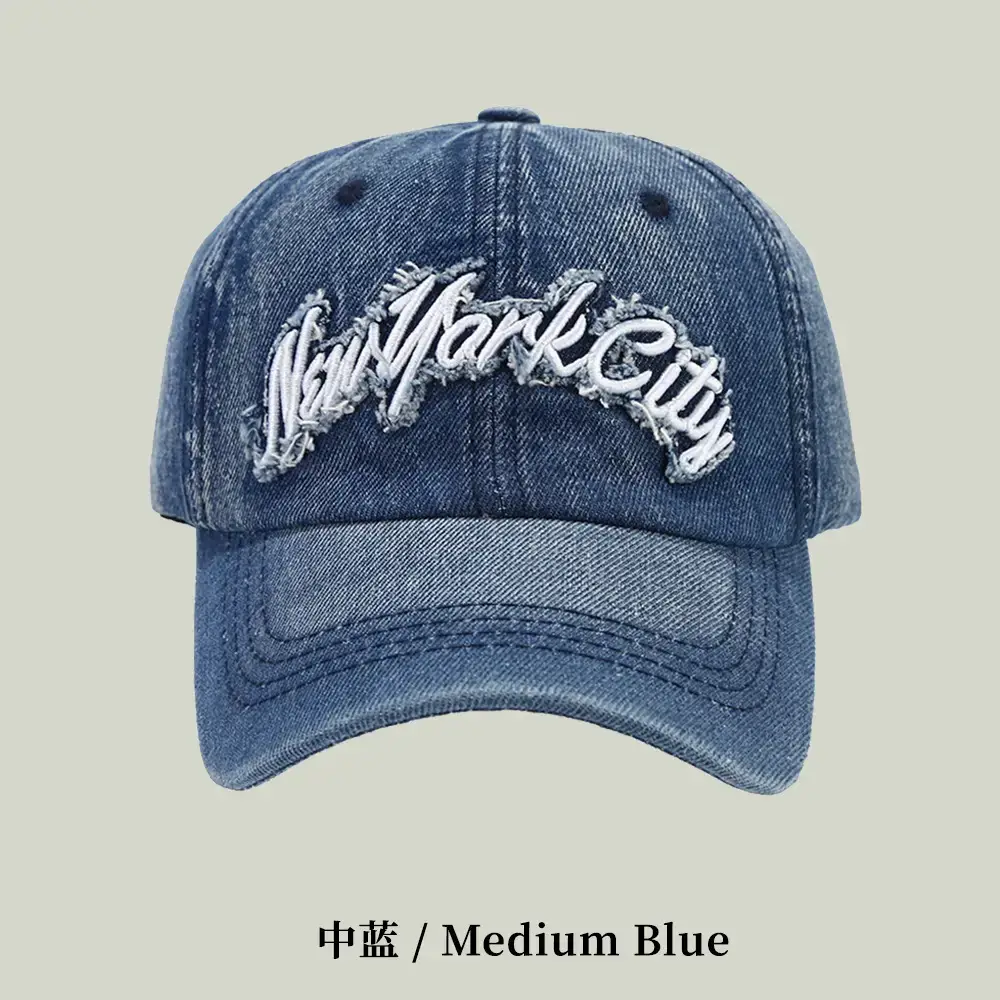 Women Embroidered Cowboy Cap Blue Black White - Image 4