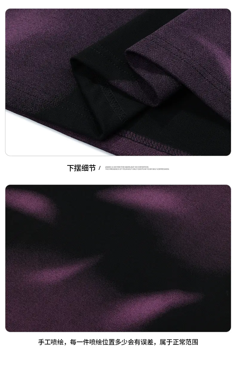 Ovdy Long Sleeve Gradient T-Shirt for Men Purple — feature 15