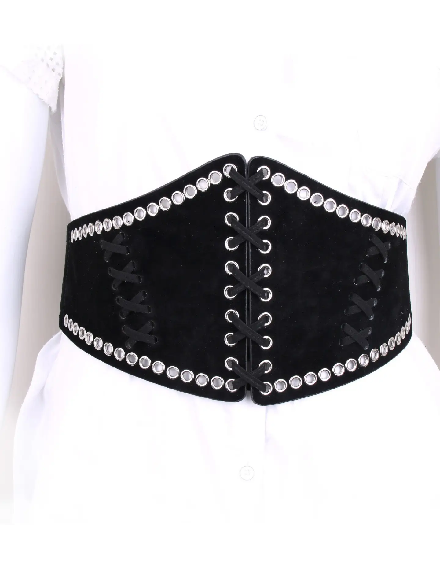 Black Elastic Wide Belt Girdle for Women — feature 1