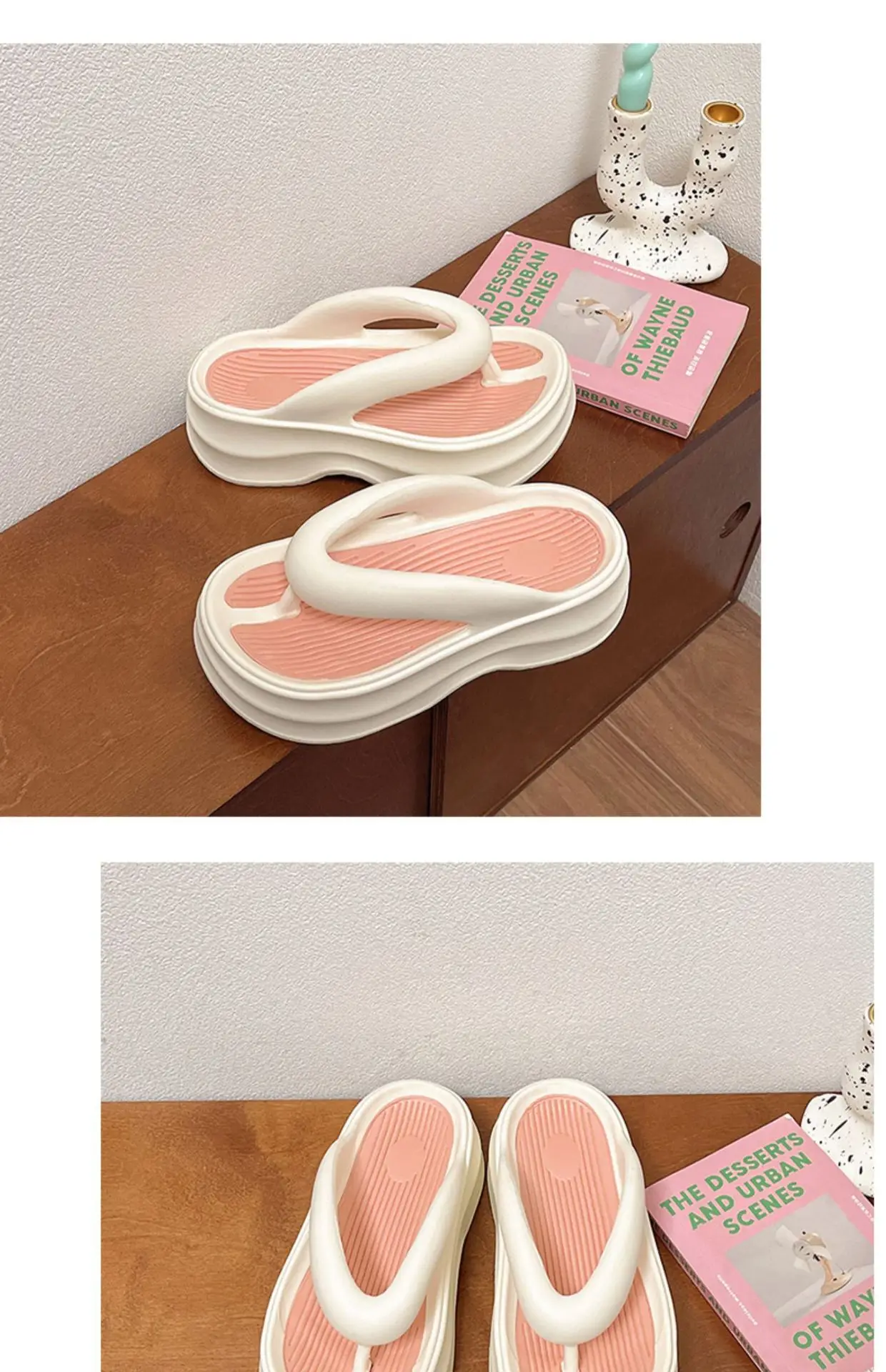 Women EVA Flip Flops Beige Thick Sole Summer — feature 22