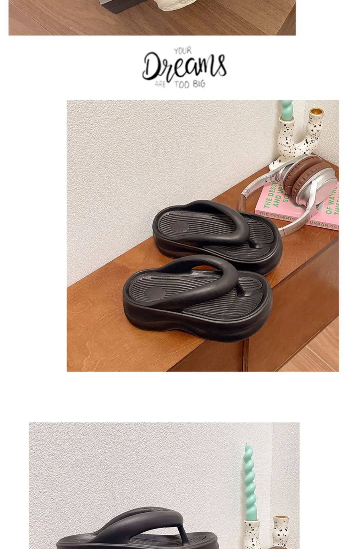Women EVA Flip Flops Beige Thick Sole Summer — feature 25