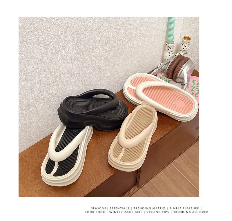 Women EVA Flip Flops Beige Thick Sole Summer — feature 27