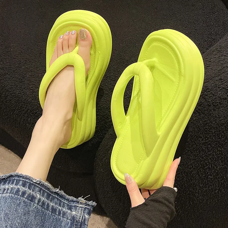 Women EVA Flip Flops Beige Thick Sole Summer - Image 7