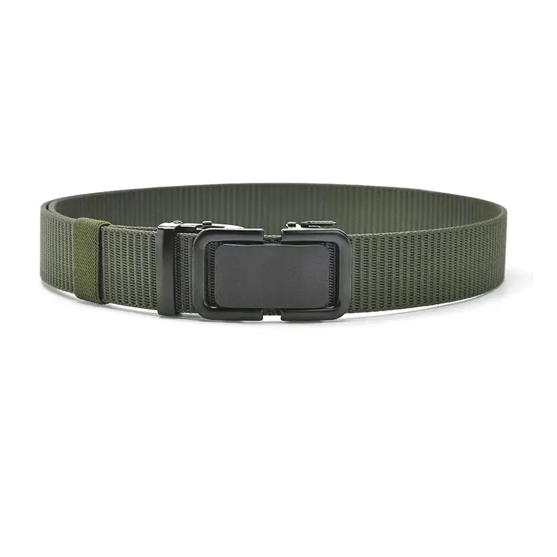 Men's Black Canvas Tactical Belt with Smooth Buckle - Image 8