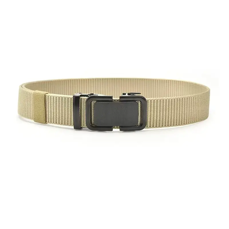 Men's Black Canvas Tactical Belt with Smooth Buckle - Image 10