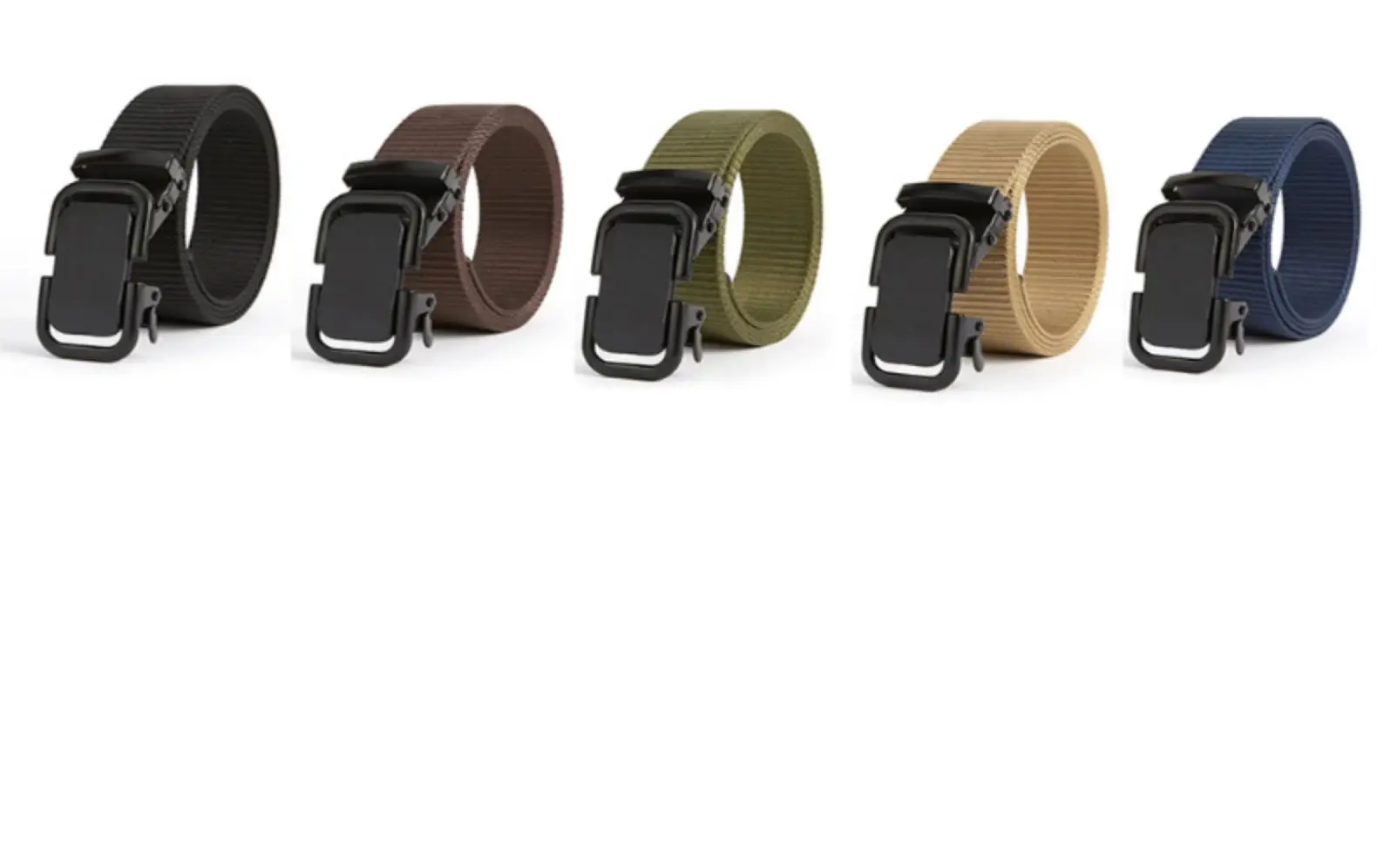 Men's Black Canvas Tactical Belt with Smooth Buckle — feature 2
