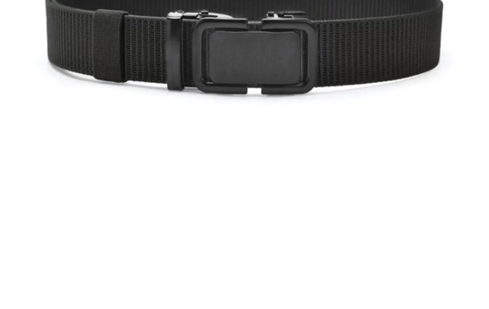 Men's Black Canvas Tactical Belt with Smooth Buckle — feature 26