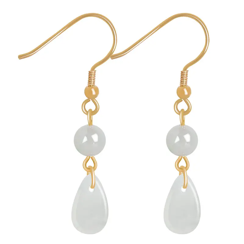 Ice Jade Water Drop Earrings S925 Silver Women - Image 5