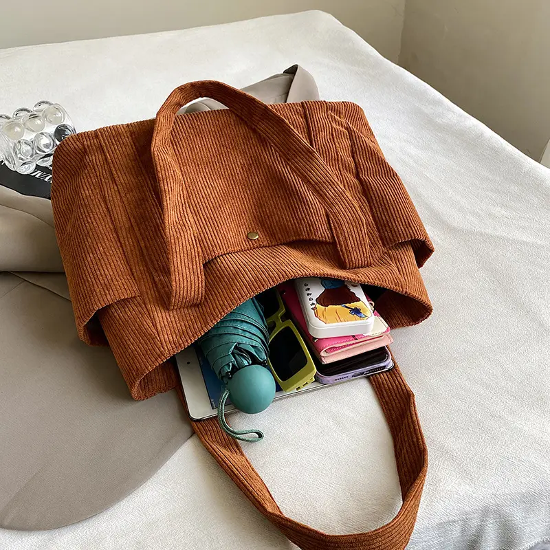 Korean Style Corduroy Tote Bag for Women 2024 - Image 9