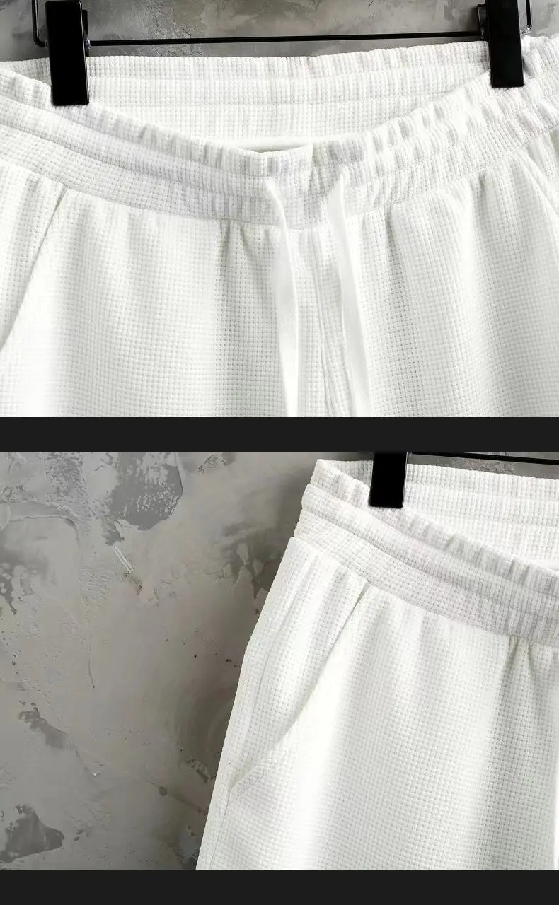 Men Casual Graphic Print Shorts Set Orange — feature 14