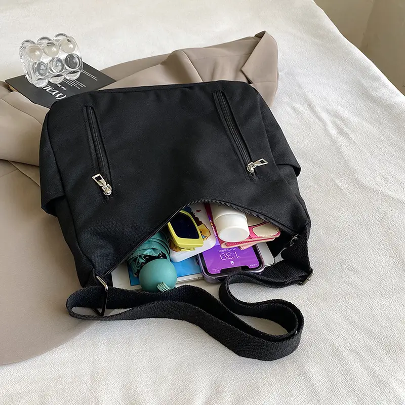 Women Canvas Shoulder Bag Beige 2024 New