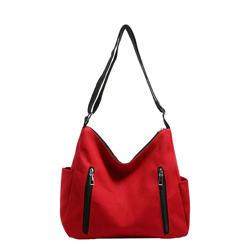 Women Canvas Shoulder Bag Beige 2024 New