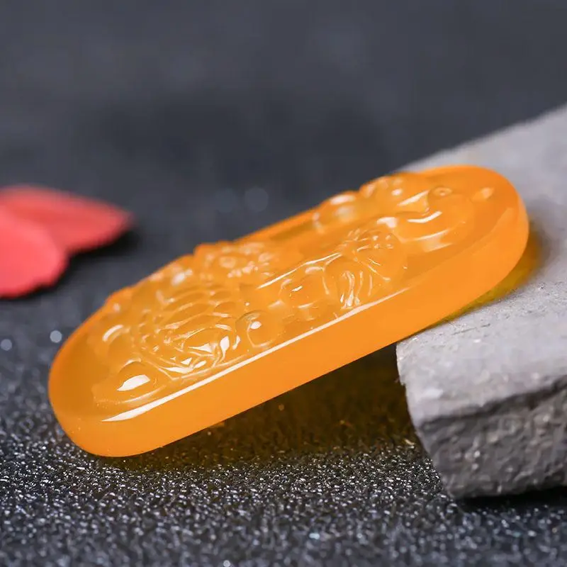Huang Chalcedony Dragon Turtle Pendant Necklace - Image 5