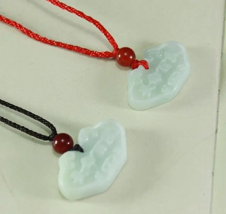 Jade Longevity Lock Pendant Red String Couple Wealth Pendant — feature 5