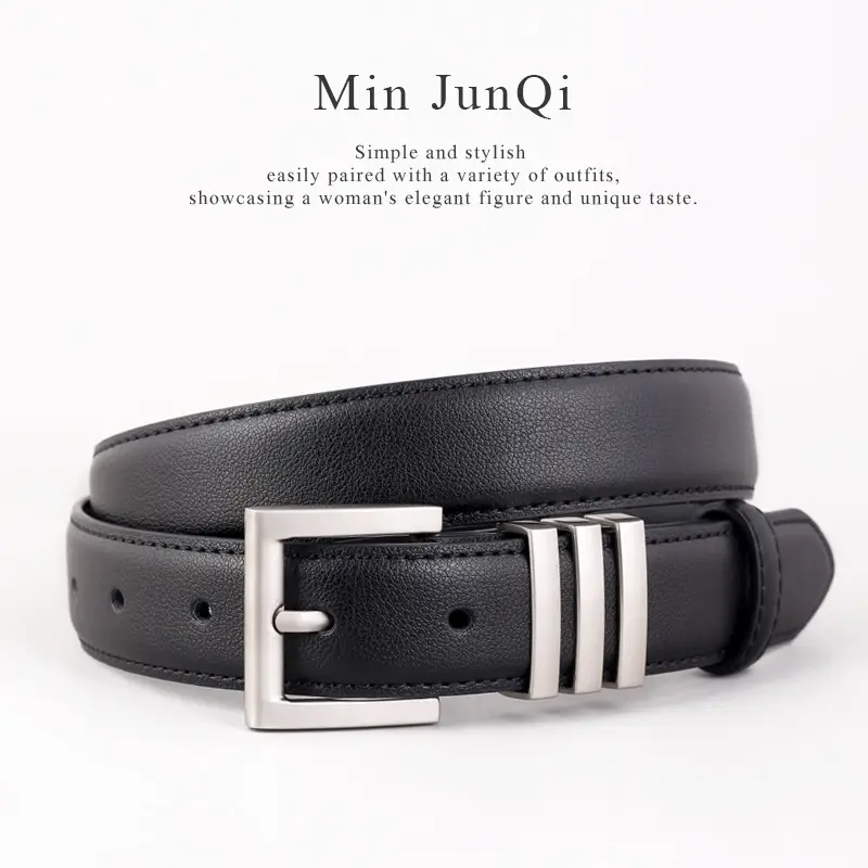Women's Genuine Leather Belt with Pin Buckle, 3 Colors - Image 4