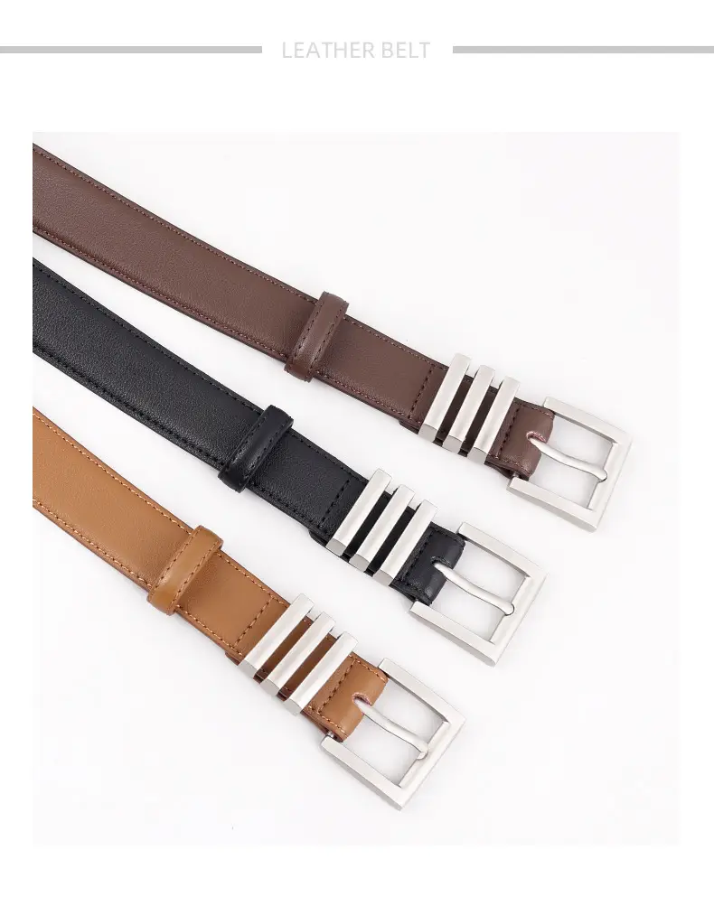 Women's Genuine Leather Belt with Pin Buckle, 3 Colors — feature 24