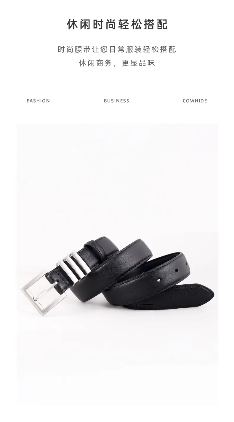 Women's Genuine Leather Belt with Pin Buckle, 3 Colors — feature 28