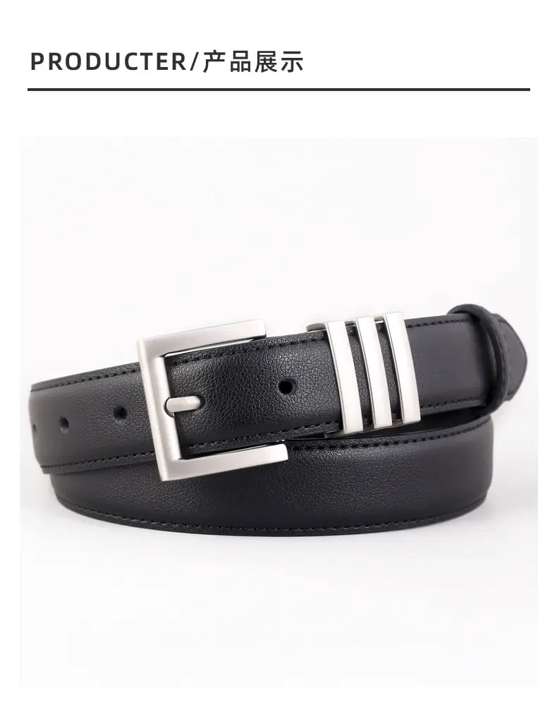 Women's Genuine Leather Belt with Pin Buckle, 3 Colors — feature 36
