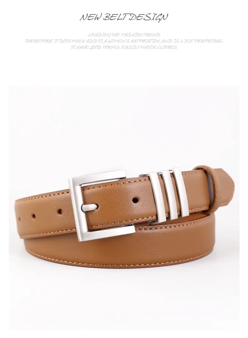 Women's Genuine Leather Belt with Pin Buckle, 3 Colors — feature 37