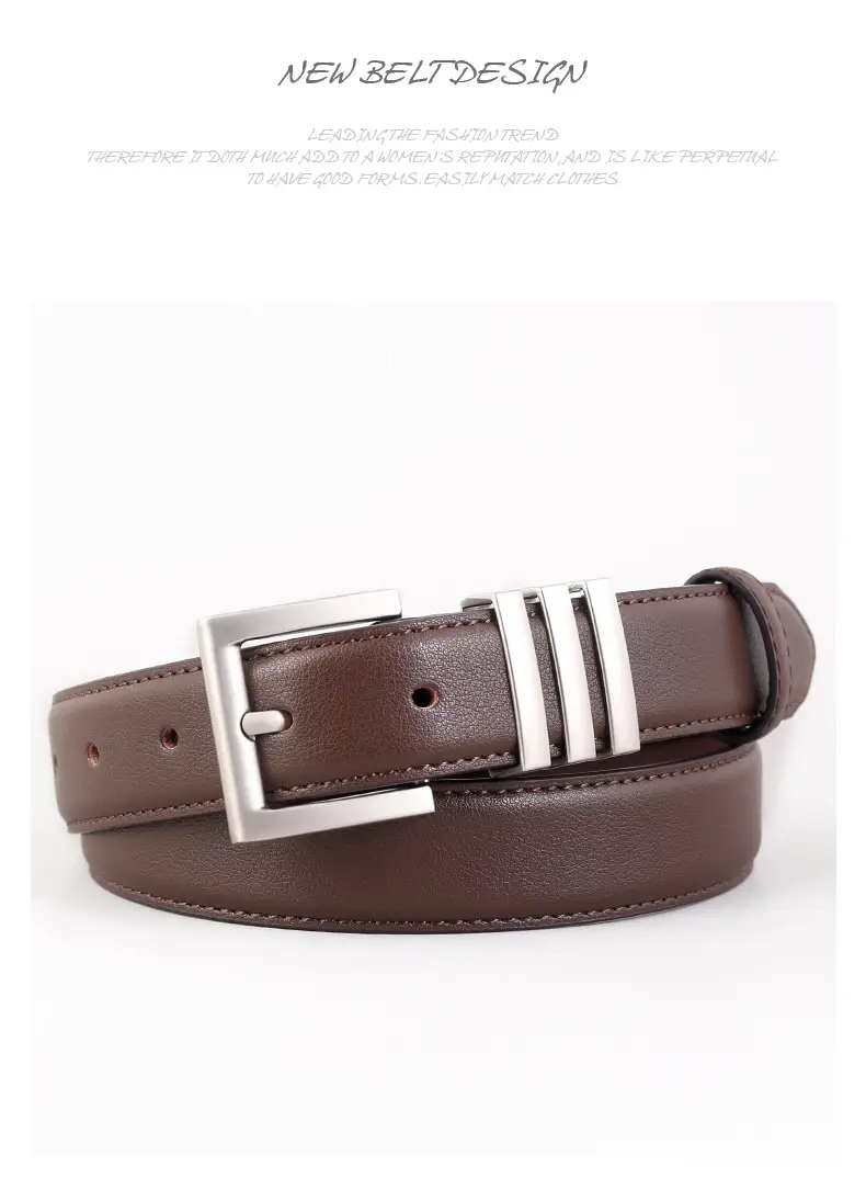 Women's Genuine Leather Belt with Pin Buckle, 3 Colors — feature 38