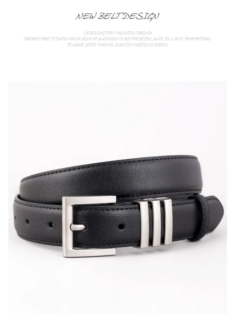 Women's Genuine Leather Belt with Pin Buckle, 3 Colors — feature 39