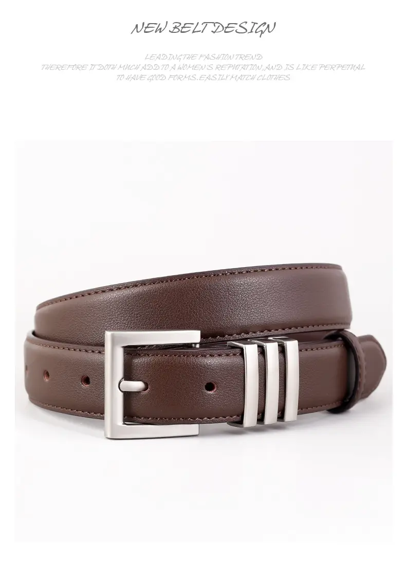 Women's Genuine Leather Belt with Pin Buckle, 3 Colors — feature 41