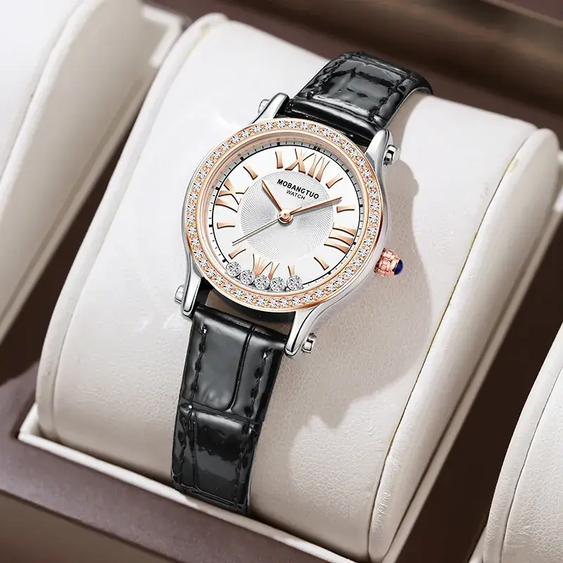 Women's Roman Pointer Diamond Belt Watch - Image 5
