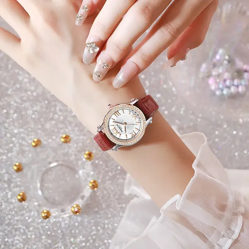 Women's Roman Pointer Diamond Belt Watch - Image 6