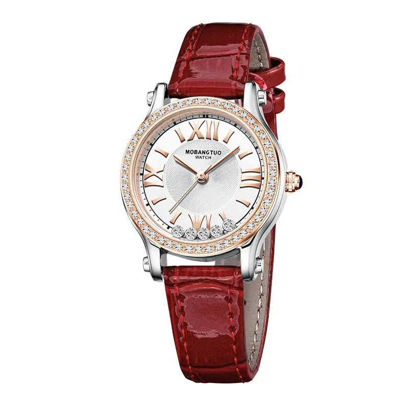 Women's Roman Pointer Diamond Belt Watch - Image 9