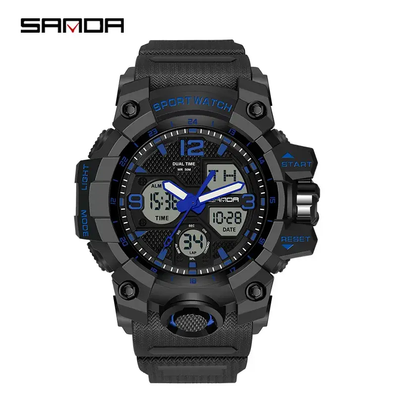 Sanda Red Sport Watch Digital Alarm Waterproof - Image 59