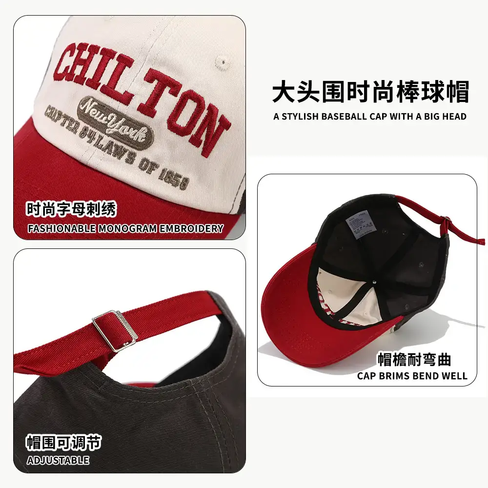 Korean Style Baseball Cap Men with Curved Brim & Embroidered Design