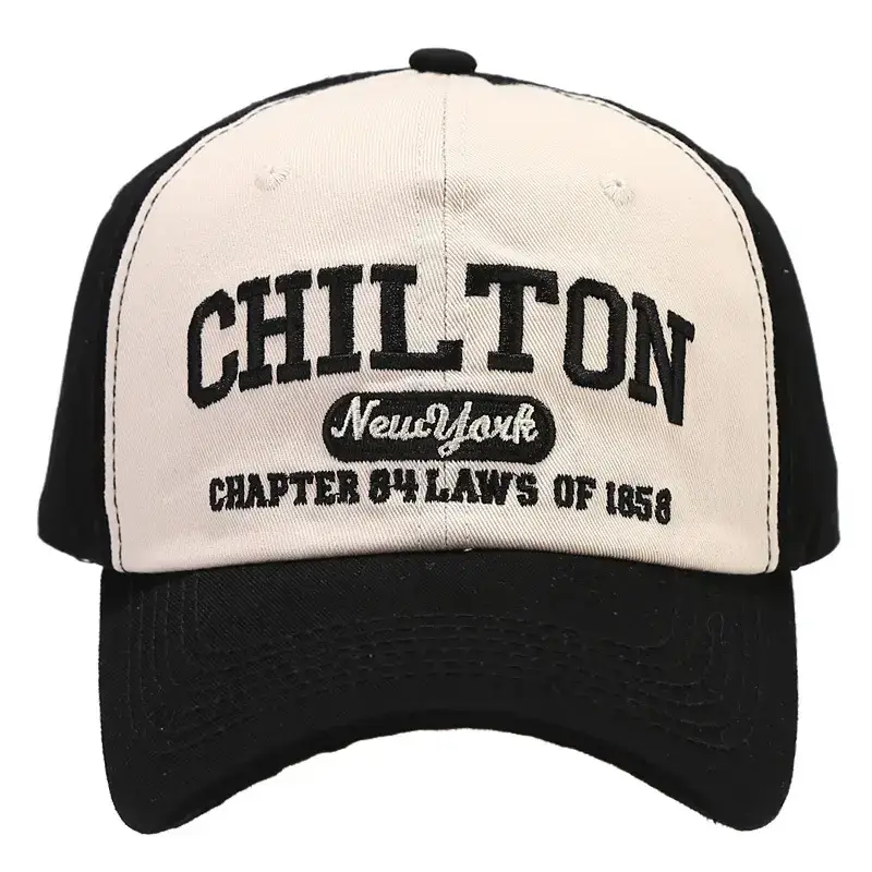 Korean Style Baseball Cap Men with Curved Brim & Embroidered Design