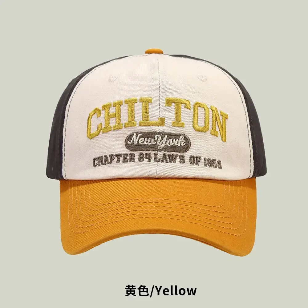 Korean Style Baseball Cap Men with Curved Brim & Embroidered Design