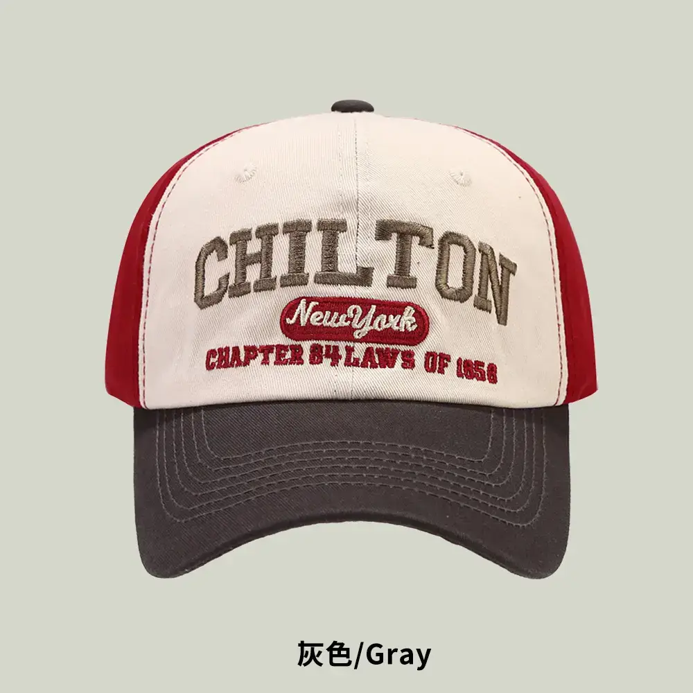 Korean Style Baseball Cap Men with Curved Brim & Embroidered Design