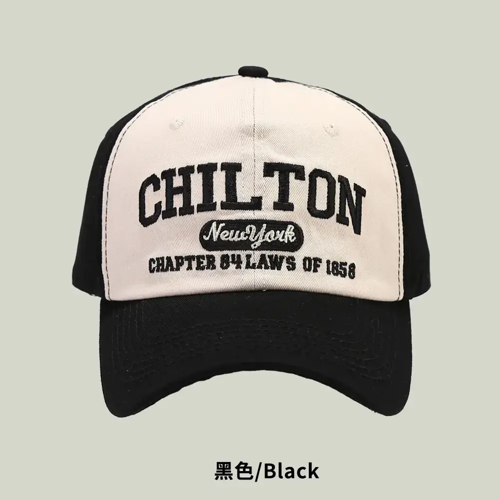 Korean Style Baseball Cap Men with Curved Brim & Embroidered Design