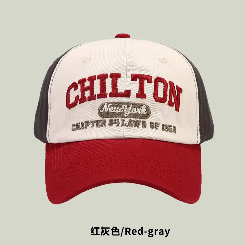 Korean Style Baseball Cap Men with Curved Brim & Embroidered Design
