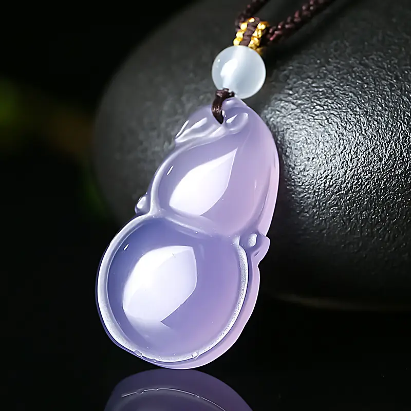 Purple Gourd Jade Pendant for Men Women