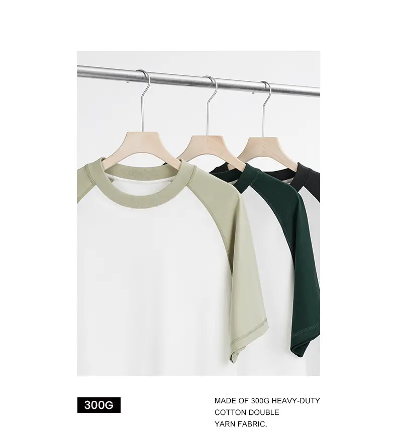 Men Cotton Crewneck T-Shirt 300g Heavy Summer — feature 10