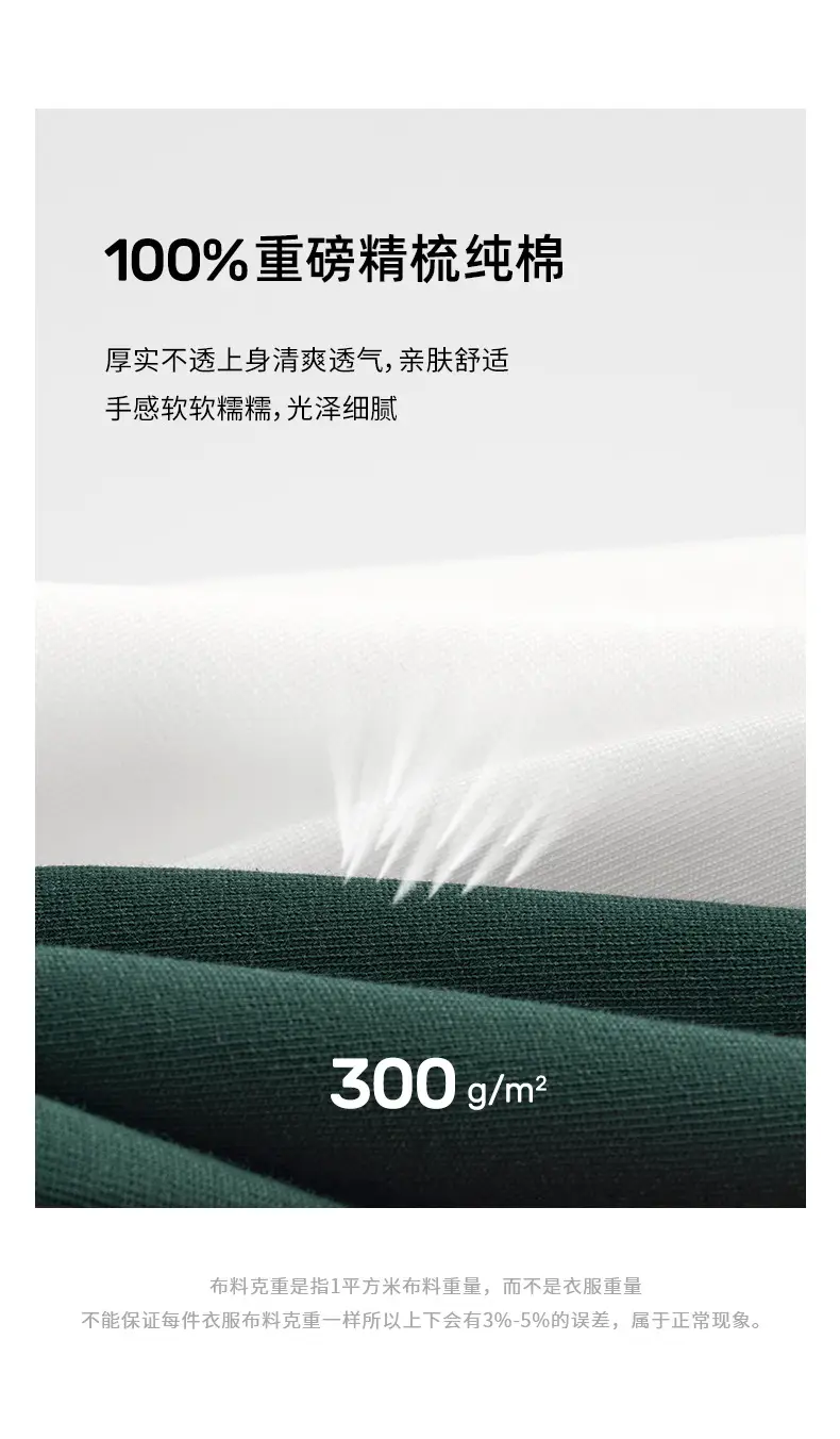 Men Cotton Crewneck T-Shirt 300g Heavy Summer — feature 13