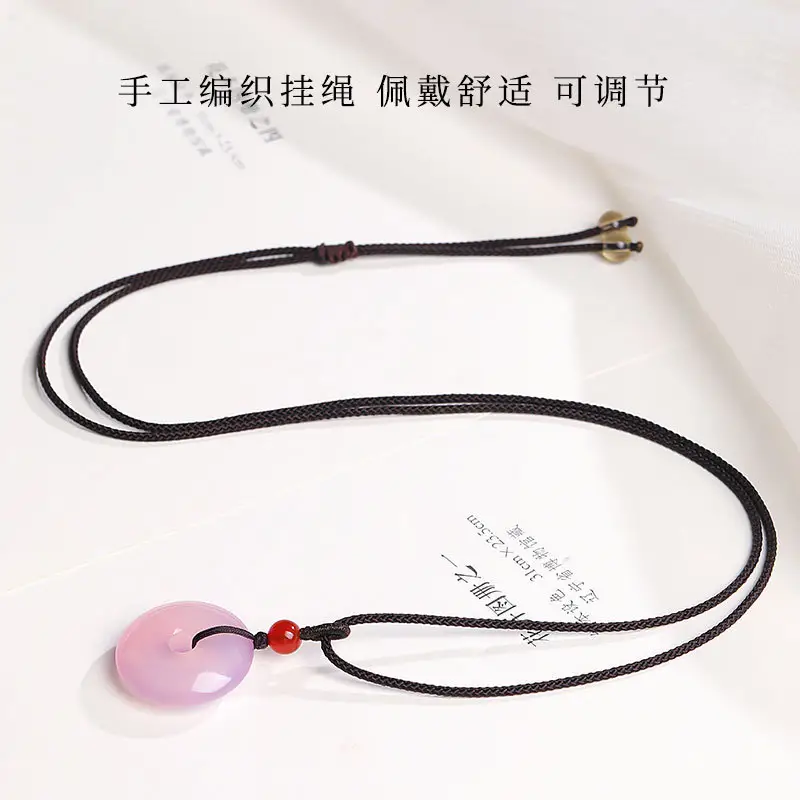 Light Purple Ping An Buckle Jade Pendant for Women — feature 6