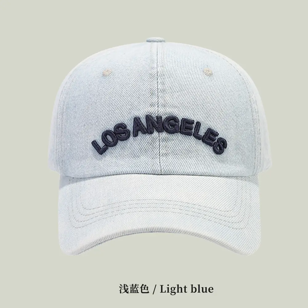Women Denim Peaked Cap Los Angeles Embroidered - Image 2