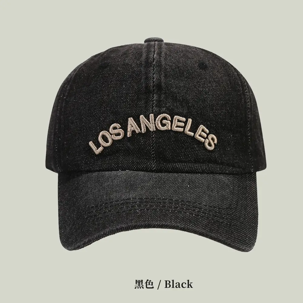 Women Denim Peaked Cap Los Angeles Embroidered - Image 3