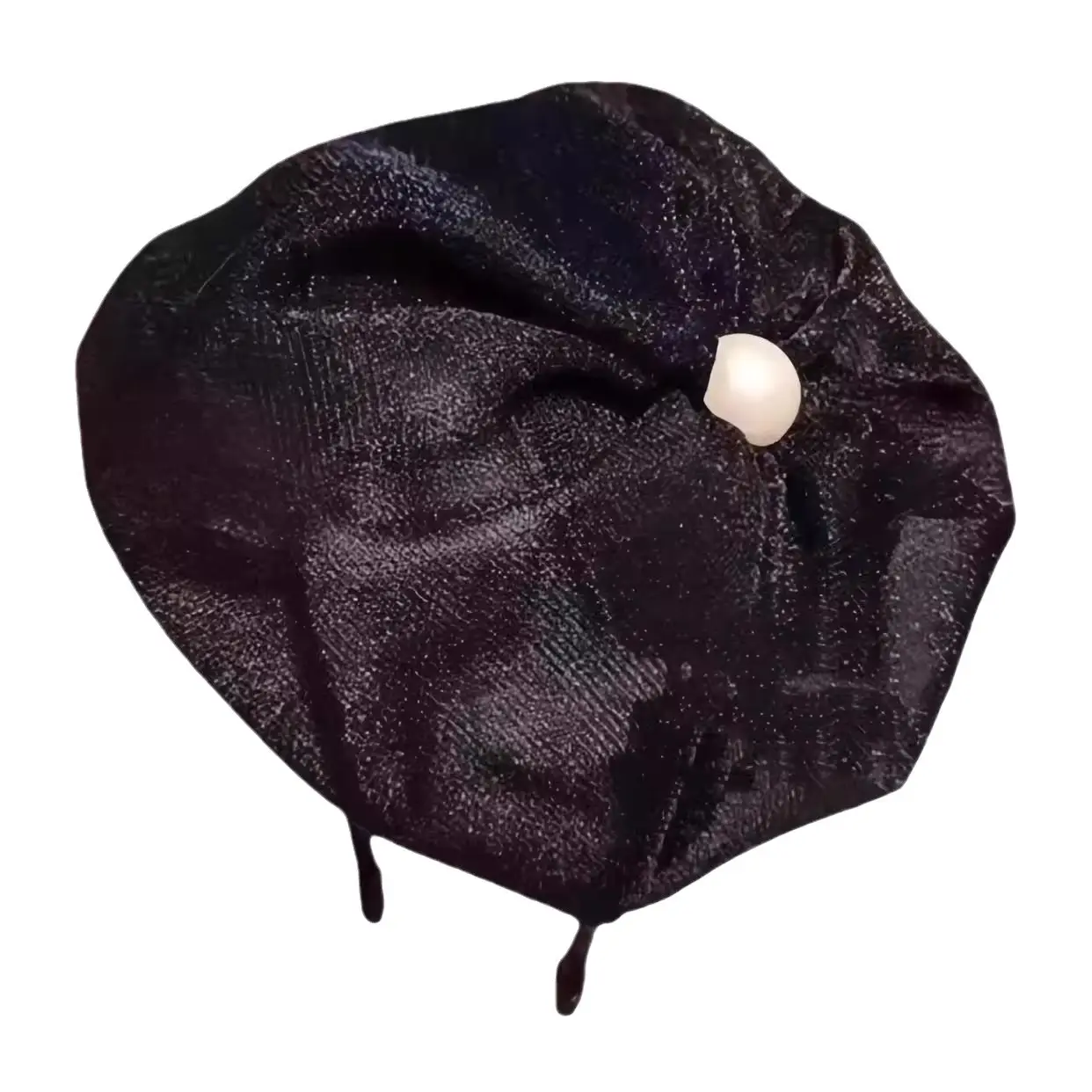 Dark Blue Velvet Headband with Pearl Earrings for Women - Image 12